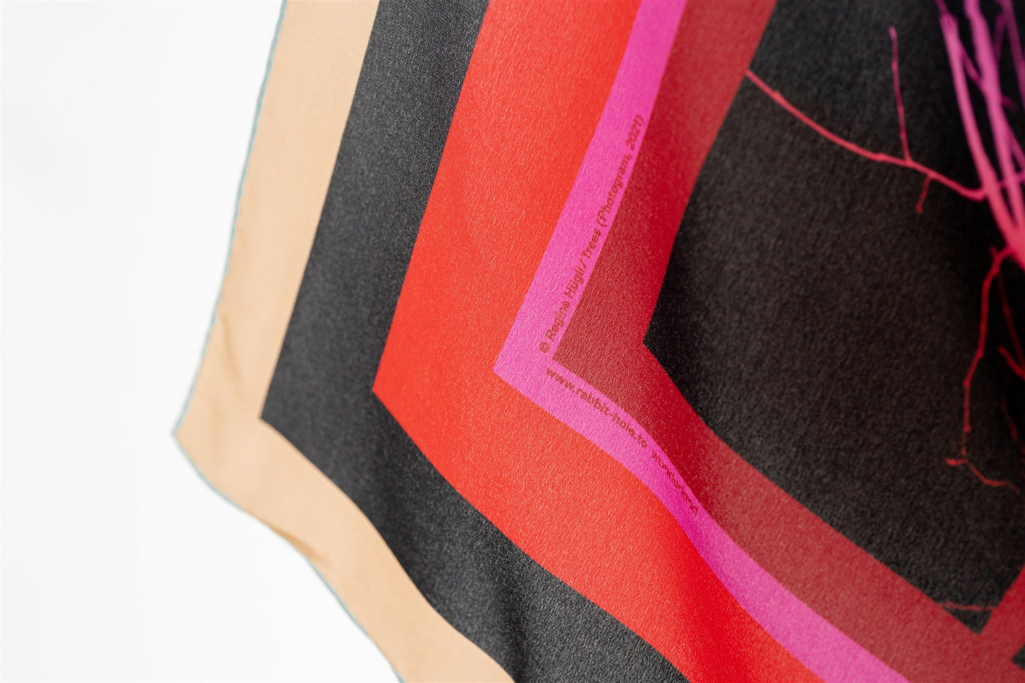 Red Purple Silk Scarf: Art Work By Regina Hügli