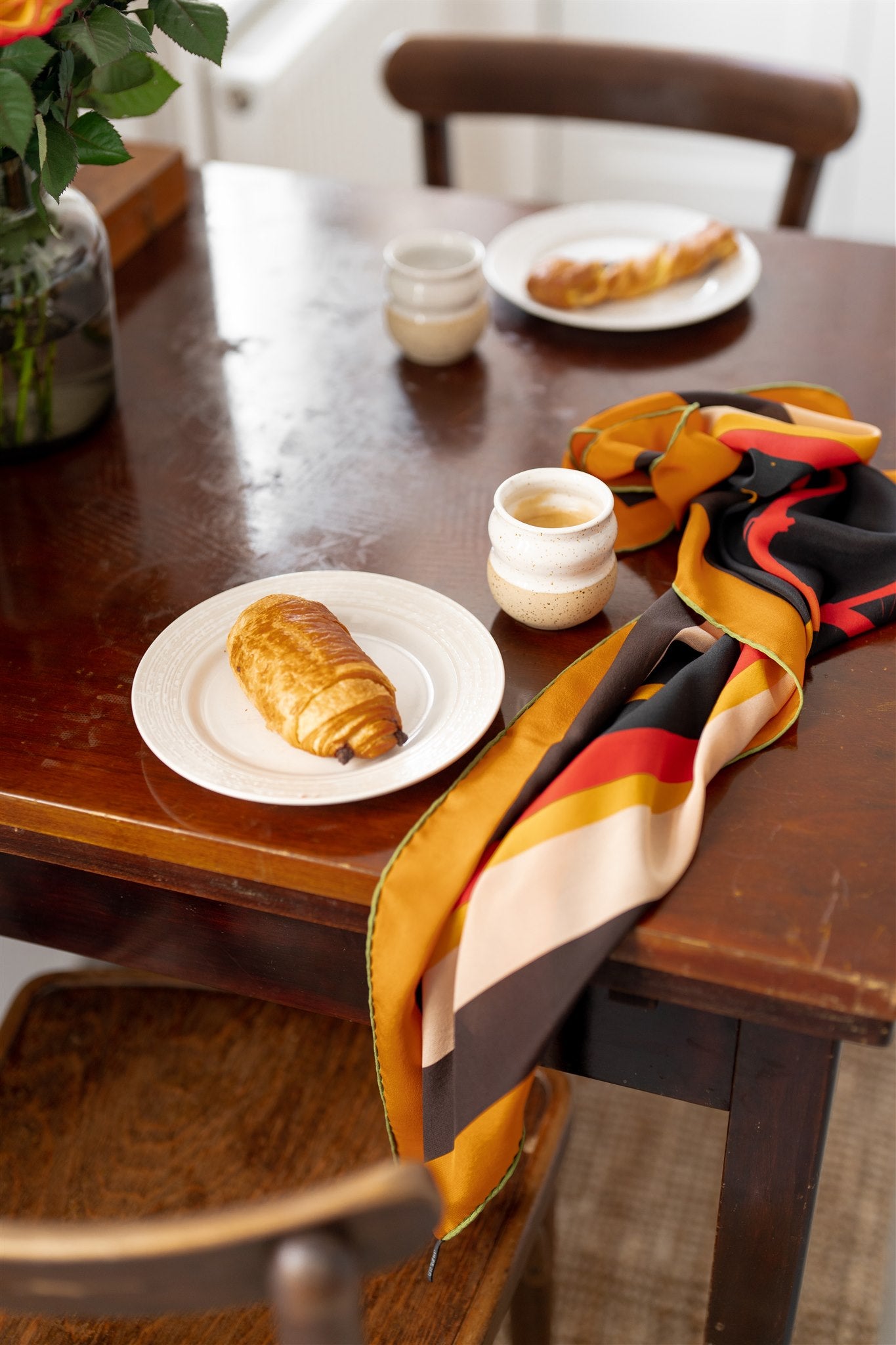 Red Yellow Silk Scarf: Art Work By Regina Hügli