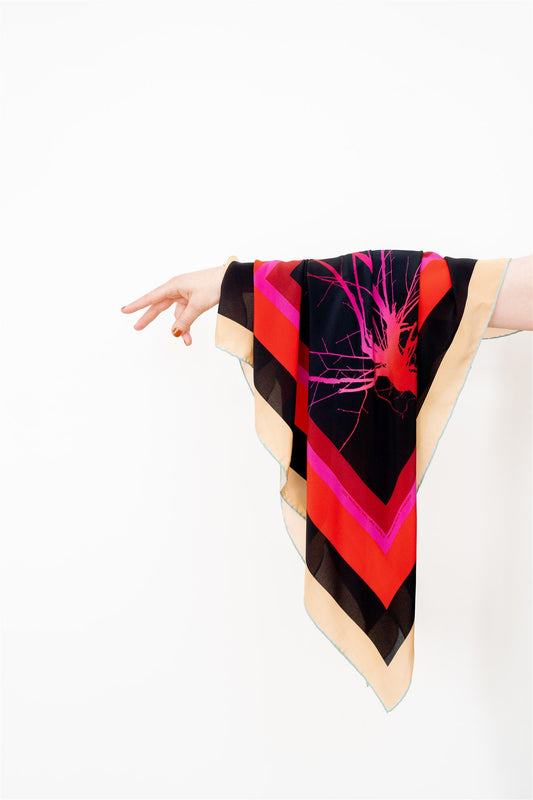Red Purple Silk Scarf: Art Work By Regina Hügli