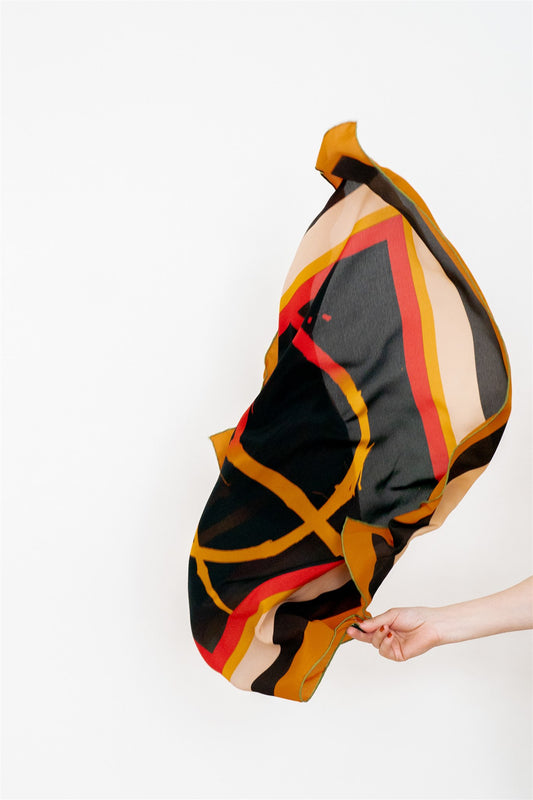 Red Yellow Silk Scarf: Art Work By Regina Hügli