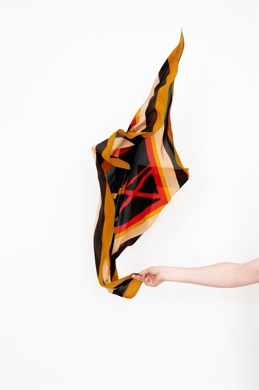 Red Yellow Silk Scarf: Art Work By Regina Hügli