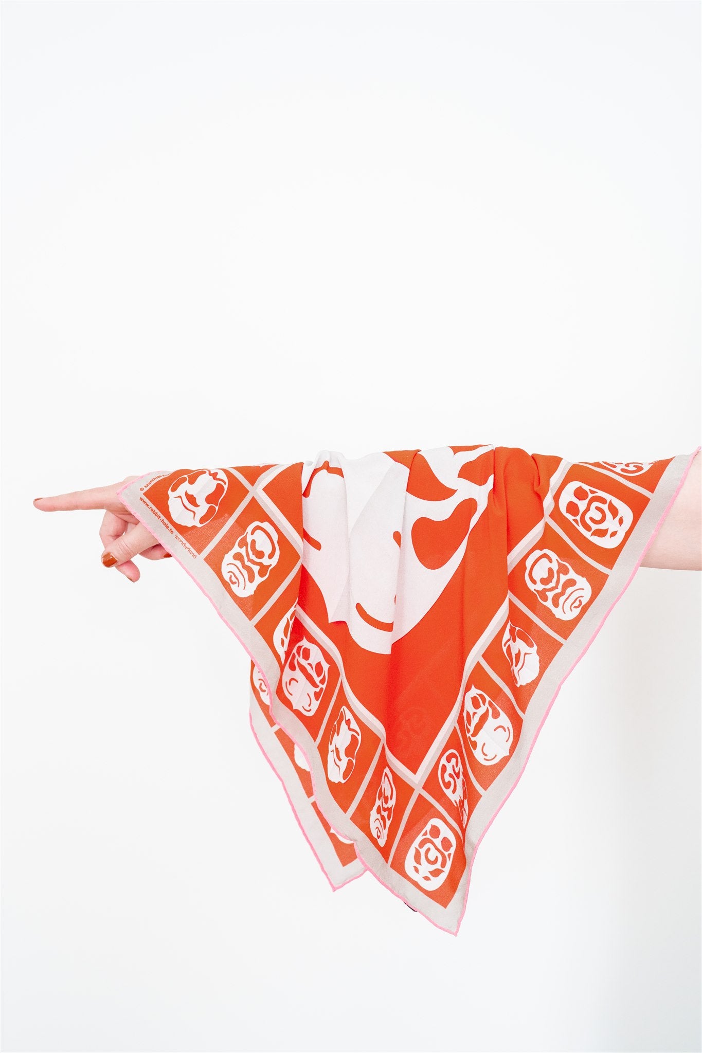 Orange Pink Silk Scarf: Art Work By Matthias Klos