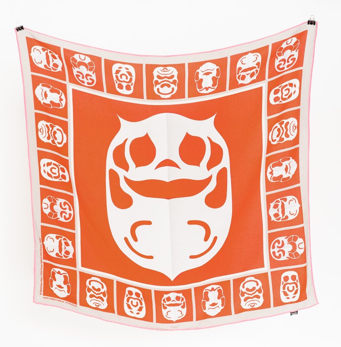 Orange Pink Silk Scarf: Art Work By Matthias Klos
