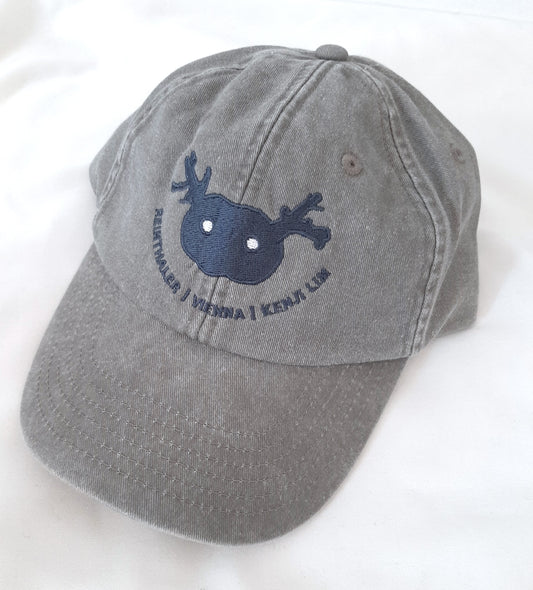 Vintage grey artist cap by Kenji Lim