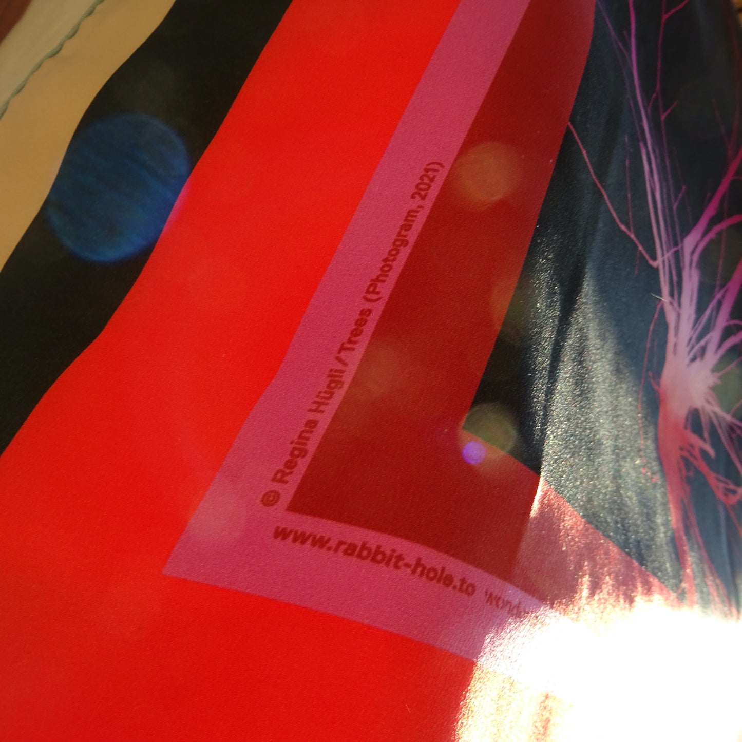 Red Purple Silk Scarf: Art Work By Regina Hügli
