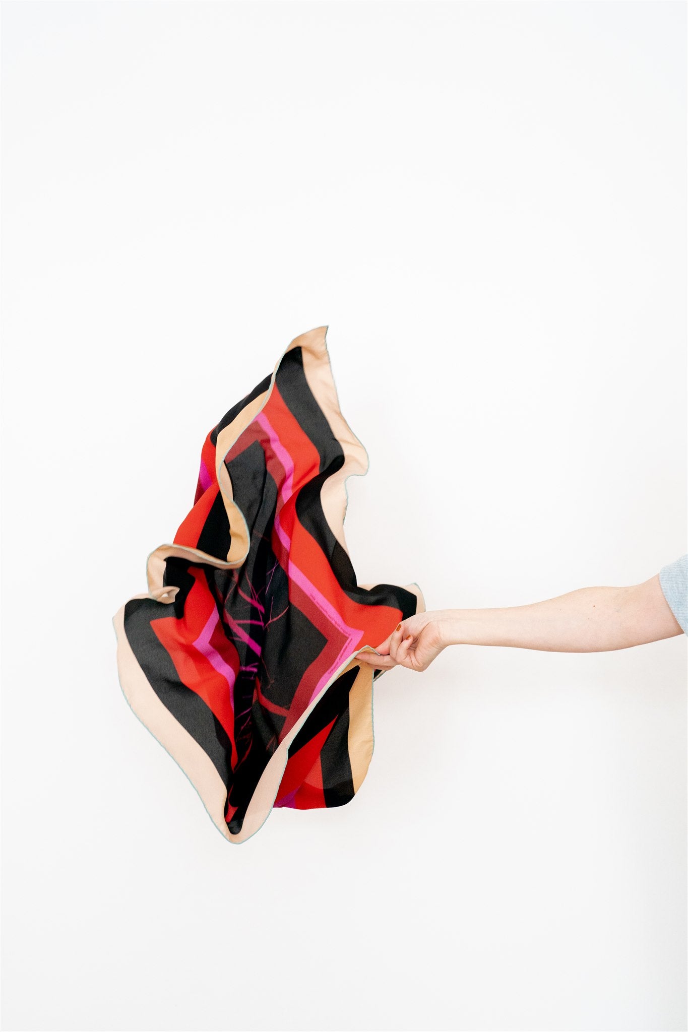 Red Purple Silk Scarf: Art Work By Regina Hügli