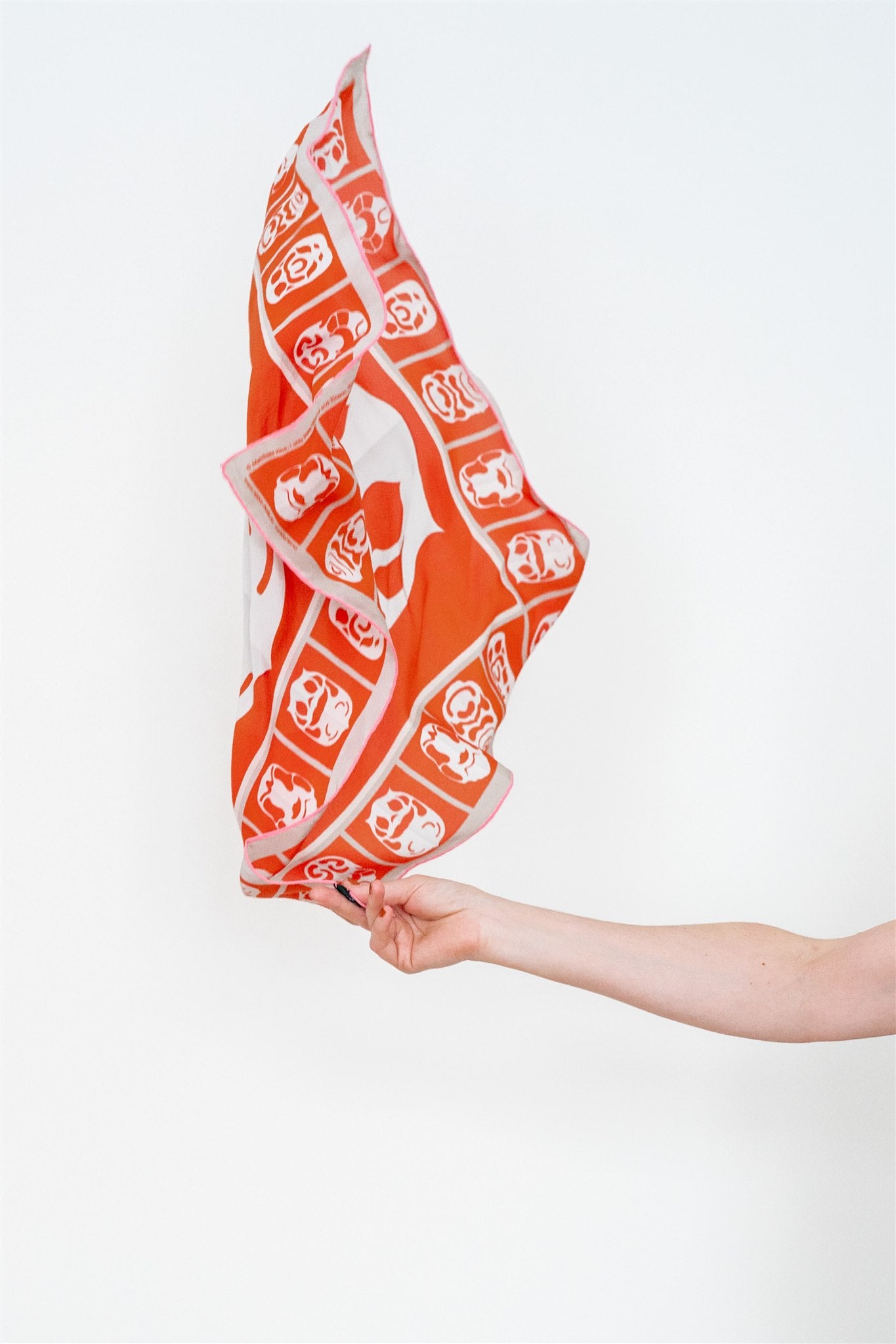 Orange Pink Silk Scarf: Art Work By Matthias Klos