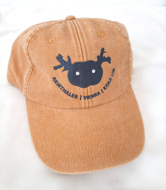 Vintage mustard artist cap by Kenji Lim