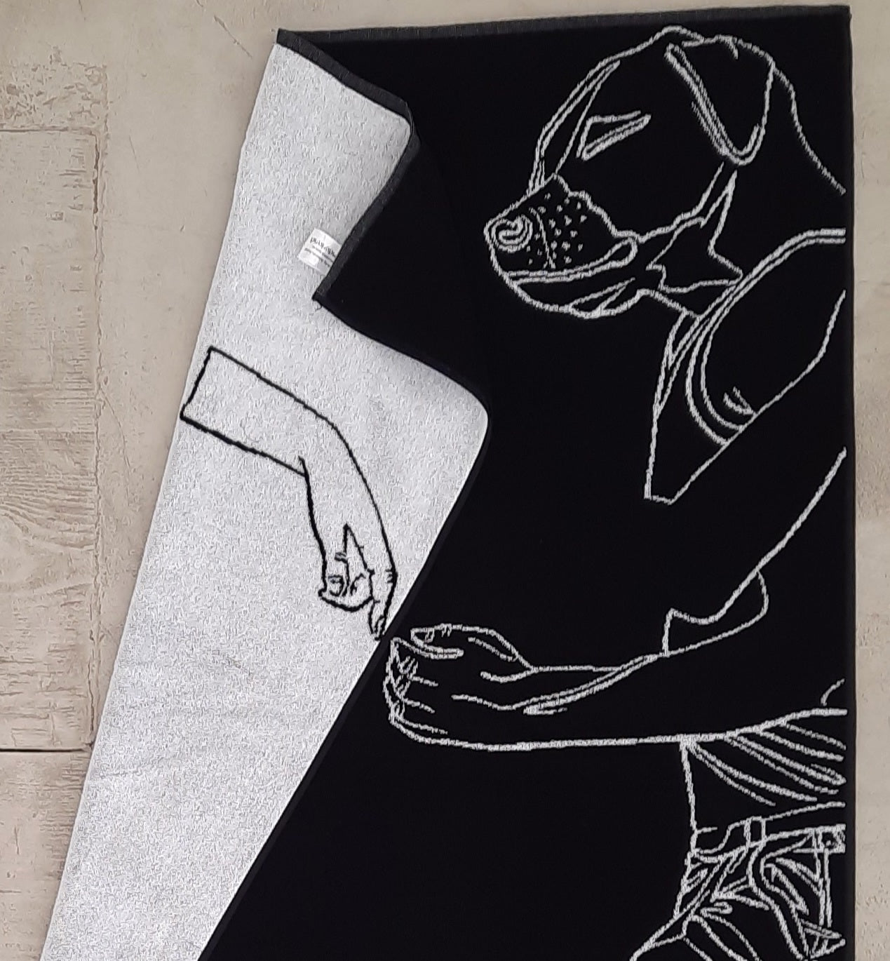 Towel: Dog Drawing By Deborah Sengl