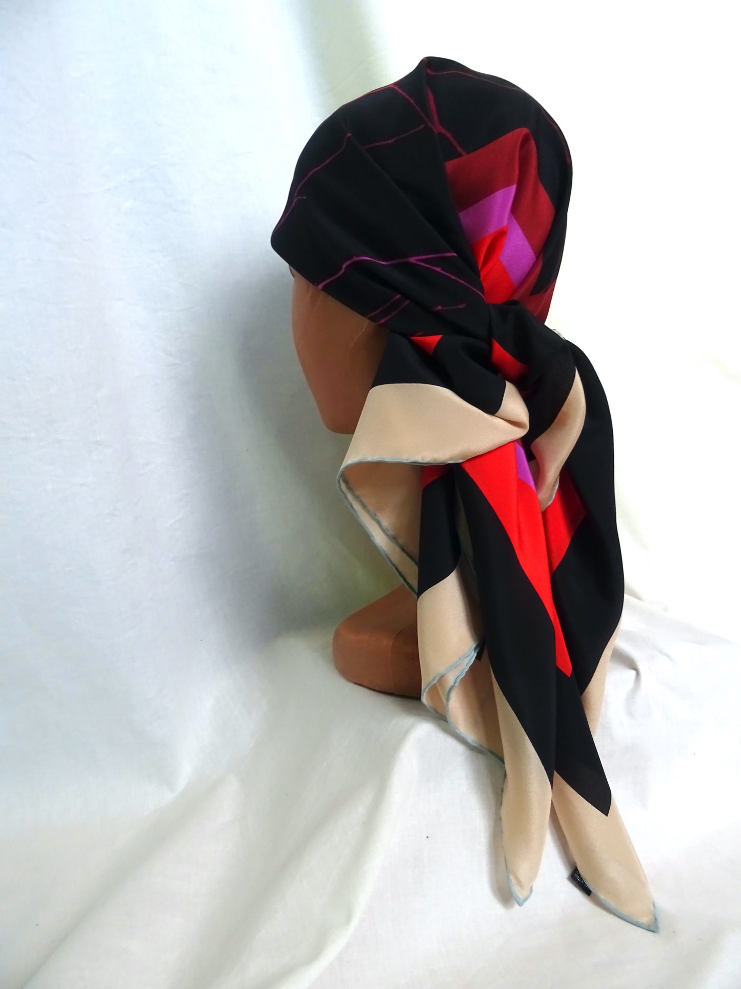 Red Purple Silk Scarf: Art Work By Regina Hügli